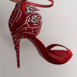 Christian Louboutin Red Satin Stiletto Heels